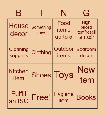 Thanksgiving Bingo Card
