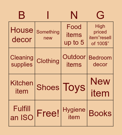 Thanksgiving Bingo Card