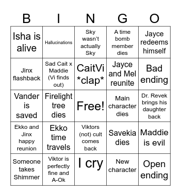 Arcane Act III Bingo Card