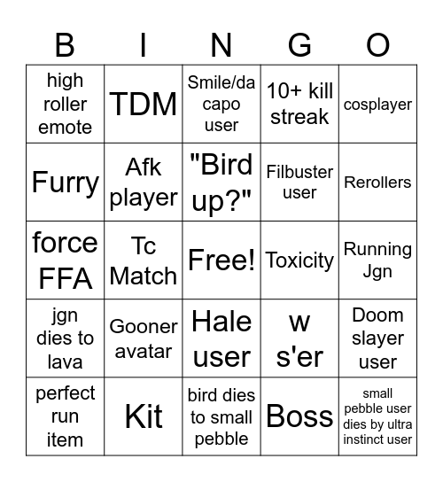 Item asylum Bingo Card