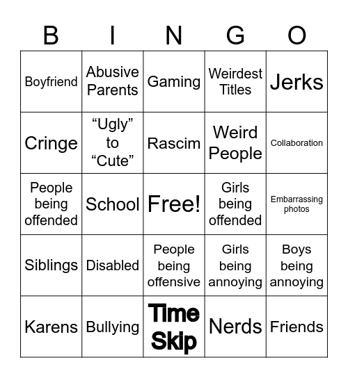 Dhar Mann Bingo Card