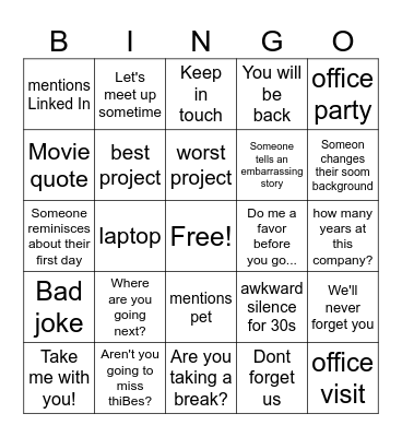 Peak Bingo Card