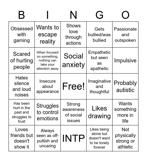 Shu kinnie bingo Card