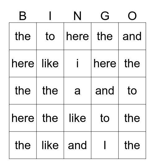 the Bingo Card