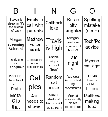 Bingo! Bingo Card