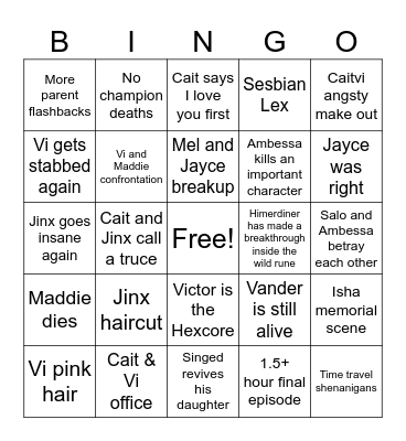 Arcane act 3 Bingo Card