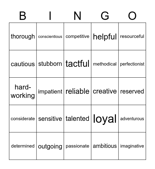 YOUR PERSONAL PROFILE Bingo Card