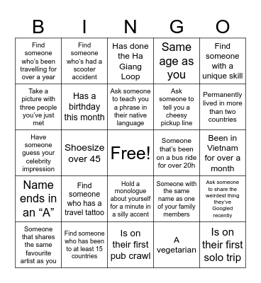 TAM COC PUB CRAWL Bingo Card