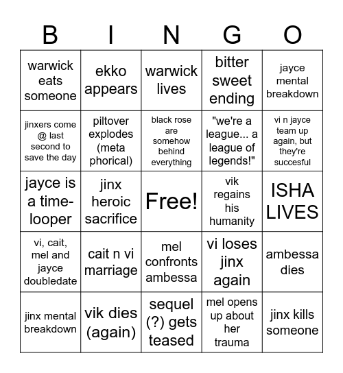 arcane act 3 Bingo Card