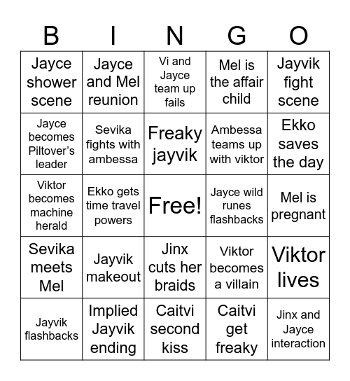 ARCANE ACT III Bingo Card