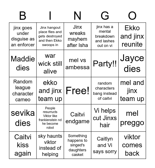 Arcane bingo Card