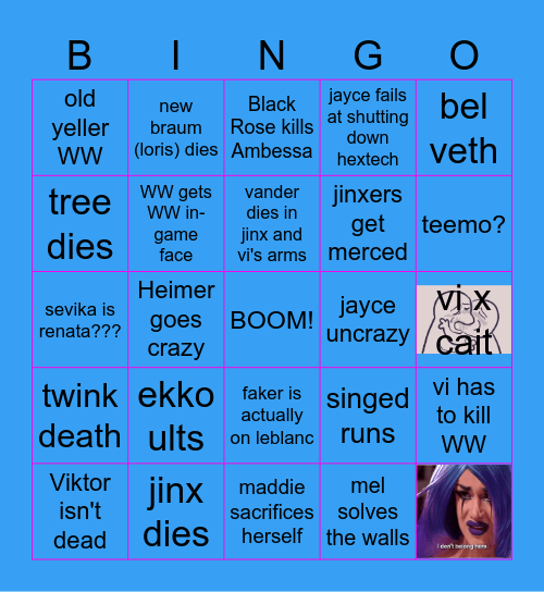 Arcane Act 3 Bingo Card