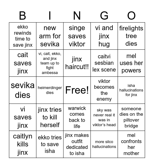 arcane s2 act2 Bingo Card