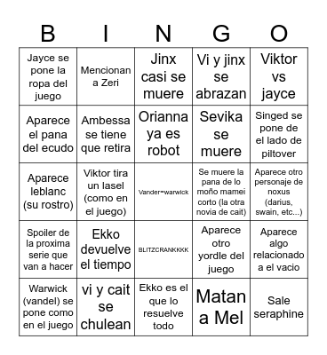 Arcane bingo Card