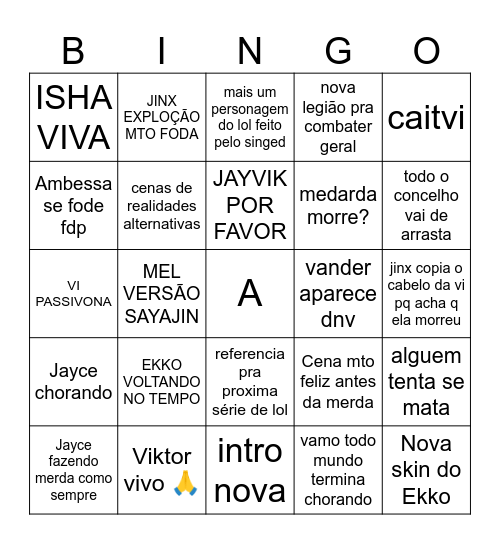 ARCANE Bingo Card