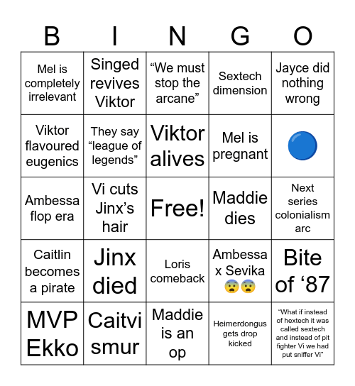 Arcane finale bingo Card