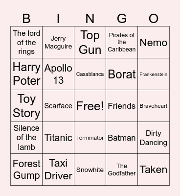 .... And Action Bingo Card