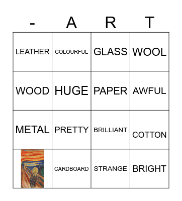 Art Bingo Card