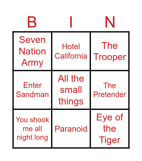 Insomnia Bingo Card