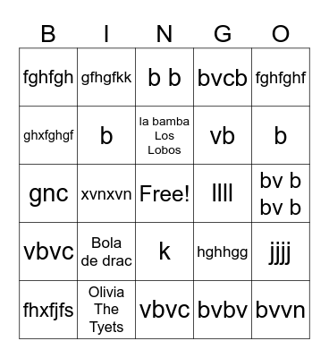 Quina musical Bingo Card