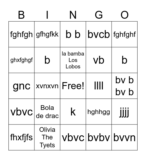 Quina musical Bingo Card