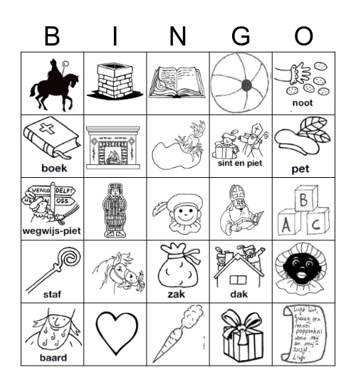 Sinterklaas Bingo Card