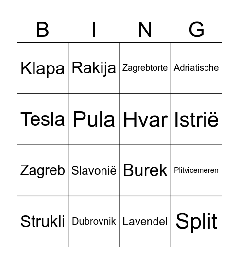 buitenlands kamp!!! Bingo Card