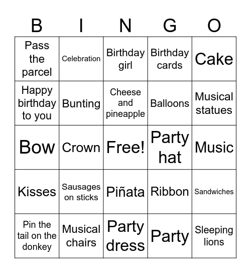 Stephs birthday Bingo Card