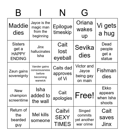 Arcane bingussy Bingo Card