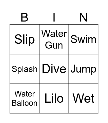 Swim Party! Bingo Card