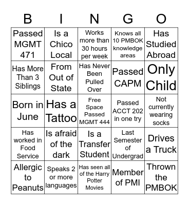 2016 PMG Meet and Greet Bingo Card