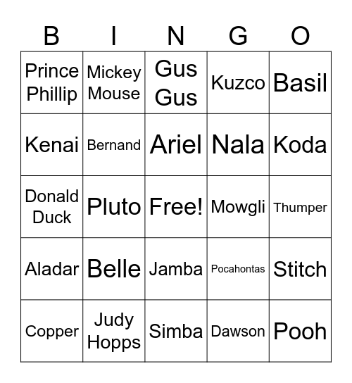 Baloo's Bingo Card