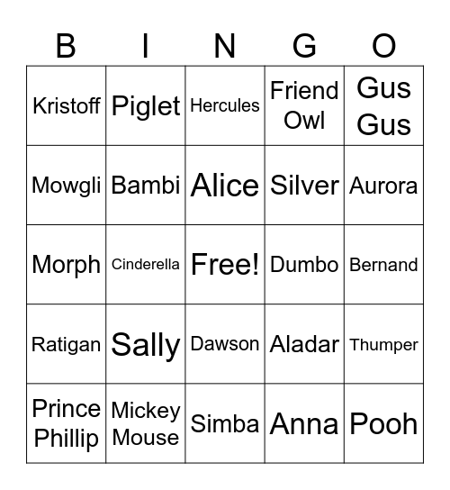 Baloo's Bingo Card