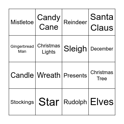 Christmas Bingo Card