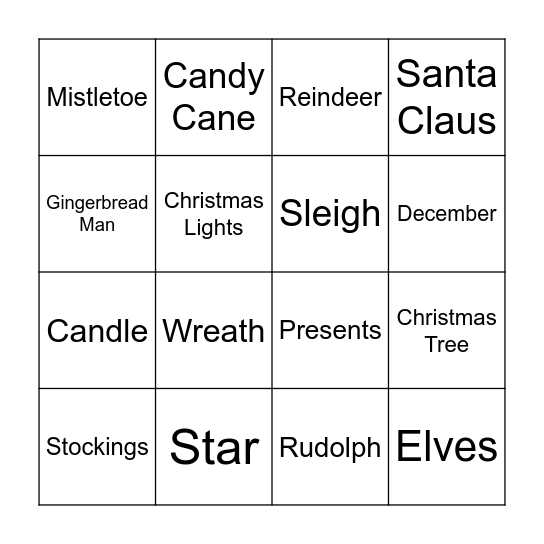 Christmas Bingo Card