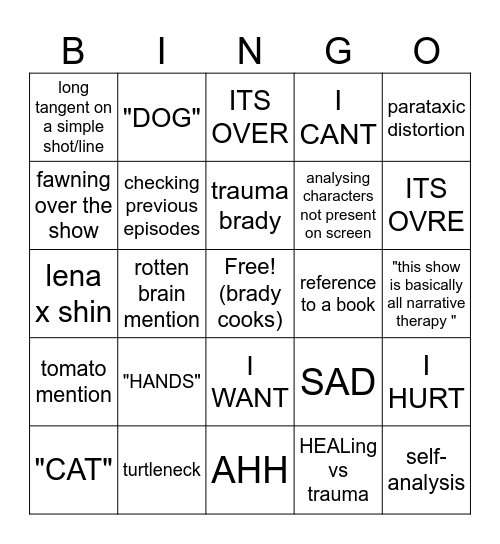 86 euro brady Bingo Card