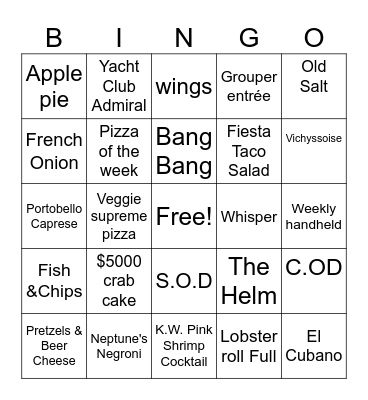 Lounge 2024 Winter Bingo Card