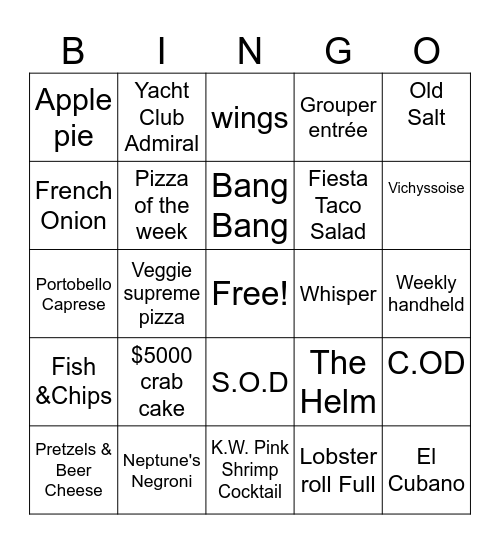 Lounge 2024 Winter Bingo Card