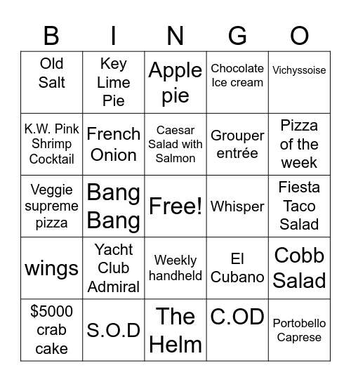 Lounge 2024 Winter Bingo Card