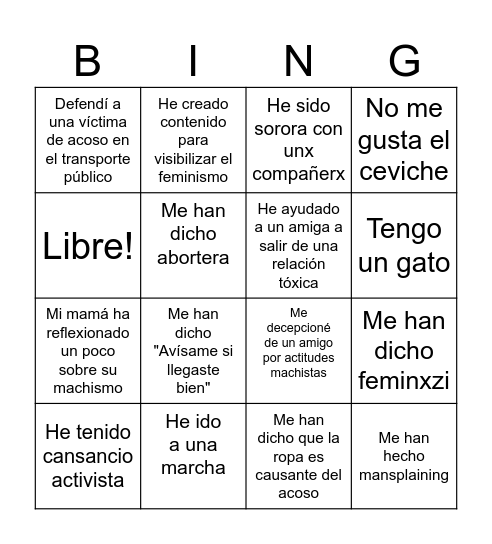 Bingo PAC Bingo Card