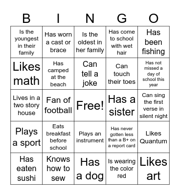 Friendsgiving Bingo Card