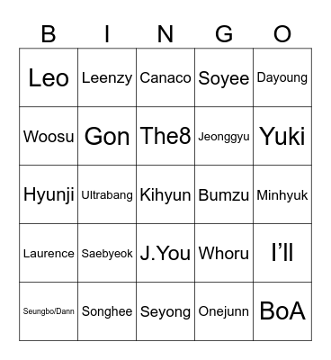November Babies~~ Bingo Card