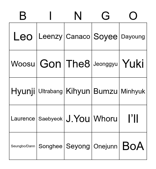 November Babies~~ Bingo Card