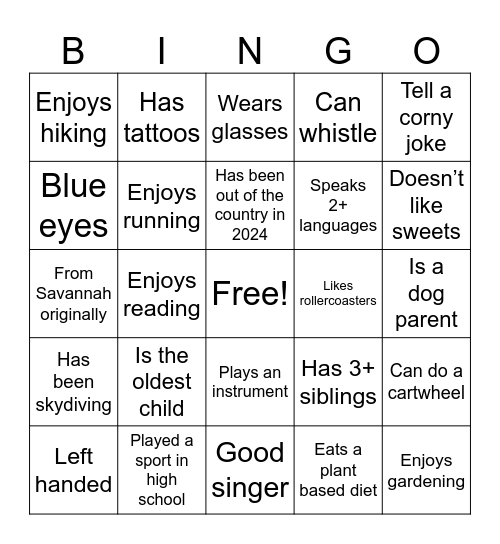 Friendsgiving 2024 Bingo Card