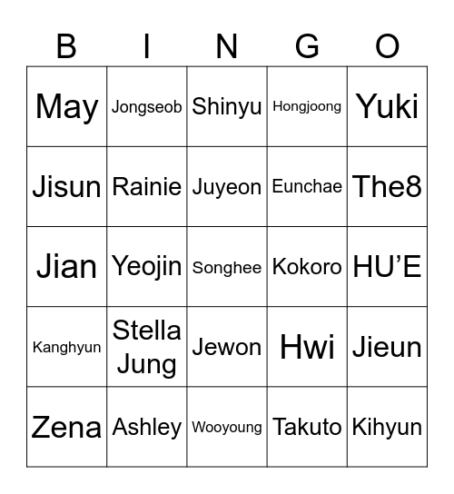 November Babies~~ Bingo Card