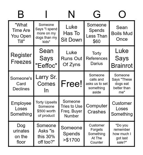 Moonlight Madness Bingo Card