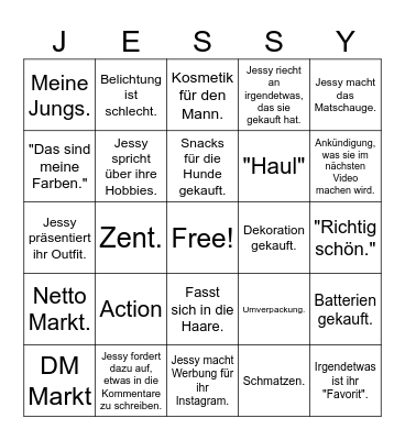 Jessy Bingo Card