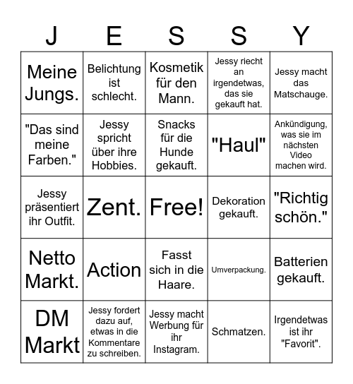 Jessy Bingo Card