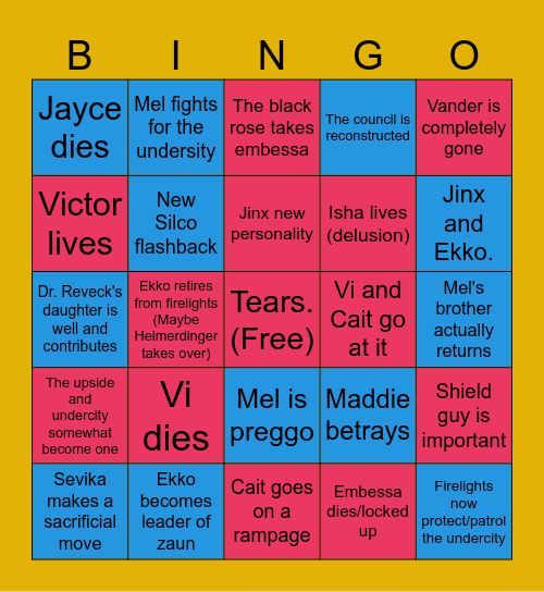 Arcane S2 Act 3 Predictions 😜 Bingo Card