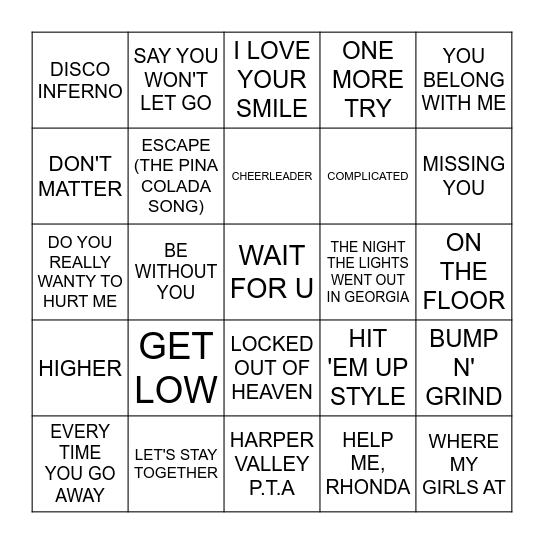 BILLBOARD #11's Bingo Card